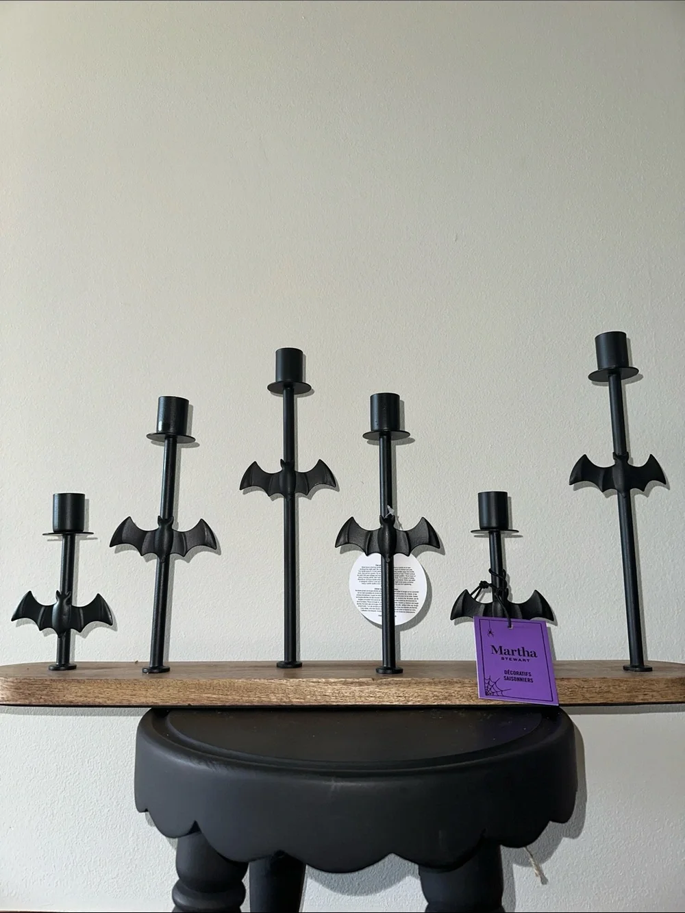Martha Stewart Black Bat Candle Holder Set